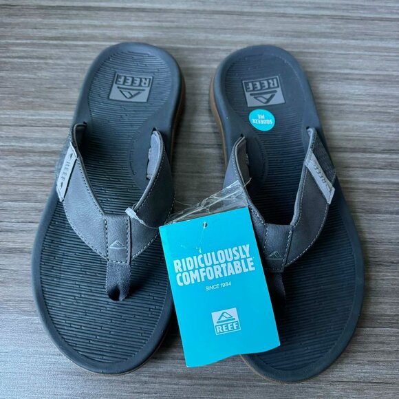 Reef Santa Ana Thongs Sandals Flip Flops Size 8 $65 in Gray - Picture 1 of 5